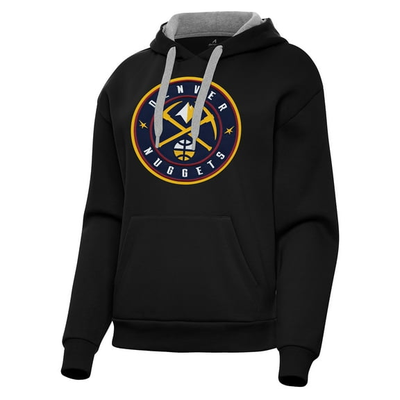 Women's Antigua Black Denver Nuggets Victory Pullover Hoodie