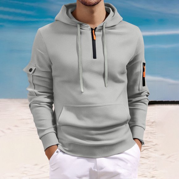 Mens Tactical Hoodie Fashion Sweatshirts Mens Tall Sweatshirt Men Oversized Sweater Mens Sweat Shirts Mens Long Sleeve Pullover Men's Fashion, Gray, 4XL