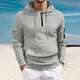 thumbnail image 1 of pstuiky camisa de manga larga para hombre, Blusa/camisa informal y moderna con capucha y cremallera de color liso para hombre Tops de hombre m, 1 of 9