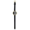 thumbnail image 3 of Women's Geneva Japanese Movement Stainless Steel Back Black Faux Leather Slim Band Watch, 3 of 4