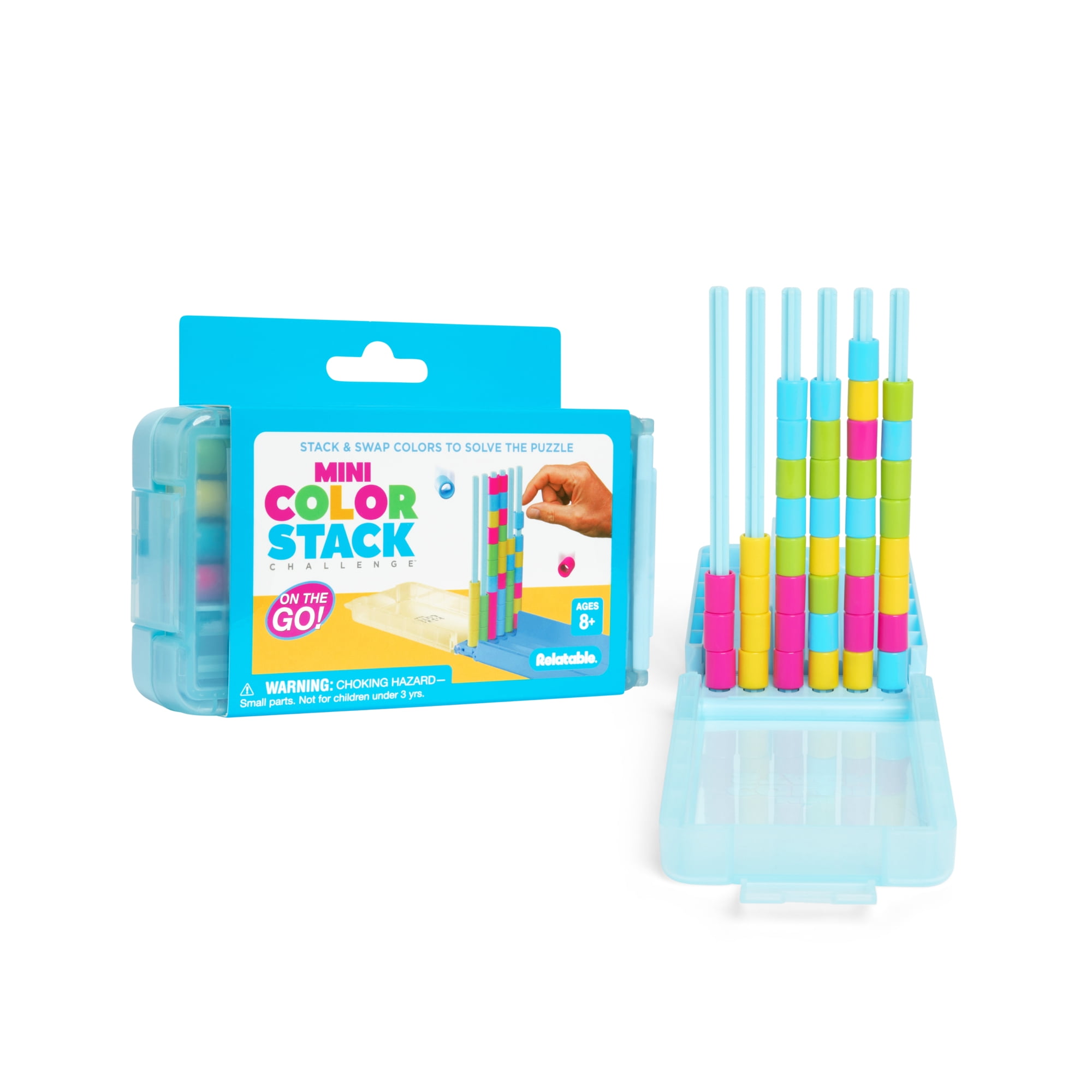 Mini Color Stack Challenge by What Do You Meme? A Solo-Play Travel Games, Includes 1 Travel Case and 40 Rings
