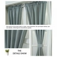 thumbnail image 3 of 2 Panels Blackout Sidelight Curtain Panels, Room Darkening Thermal French Door Curtains with Top and Bottom Rod Pocket Tie Back, 25x102inch, 3 of 7