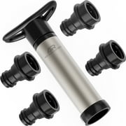 Wine saver set with vacuum wine pump and 4 air bottle stoppers (silver, black)