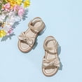 thumbnail image 6 of kpoplk Girls Open Toe Princess Flat Sandals Rhinestone Summer Dress Shoes(Gold,11), 6 of 6