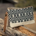 thumbnail image 4 of ANNGOTI Women's Wristlet Clutch Slim Wallet Bag in Canvas & Cowhide Leather, Handmade Vintage Zipper Purse Pouch Bag, 4 of 5