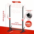 thumbnail image 7 of Barbell Rack,Blacksmith Adjustable Squat Rack with 12 Height & 6 Width Levels and 600 lbs Capacity,Black, 7 of 7