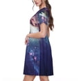thumbnail image 2 of Balery Planets Stars And Galaxies Pattern Womens Dresses Loose Short sleeve Sundresses Swimsuit Coverup 2025 Summer Casual Dress for Women - A-Line Swing Dress, 2 of 6