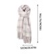 thumbnail image 3 of Bufanda cálida para mujer, tipo chal grande, ideal para el invierno. Bufanda gruesa de punto, con estampado de cuadros blancos y lila claro. Manta cálida para el cuello con flecos, suave y ligera. Un, 3 of 4
