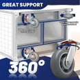 thumbnail image 6 of 2200Lbs Heavy Duty 4-in-1 Foldable Push Cart, with 4 Universal Swivel Wheels, for Grocery, Stall, Storage-Silver, 6 of 9