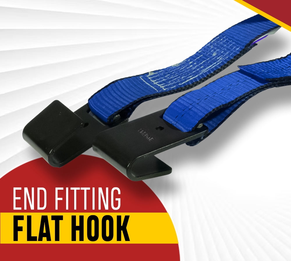 10 Pack 2" x 30' Kinedyne Heavy Duty Tie-Down Ratchet Straps with Flat Hooks, 10,000 Breaking Strength - Blue Tie Down Ratchet Straps for Flatbed Trailers, Pickup Trucks