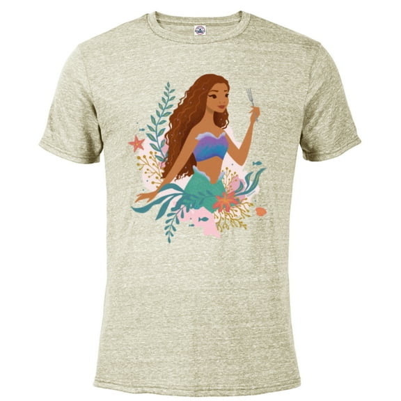 Disney The Little Mermaid Ariel Undersea Discovery - Short Sleeve Blended T-Shirt for Adults - Customized-Putty Snow Heather