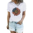 thumbnail image 2 of Fshinging Plus Size Tops For Women Independence Day Sunflower Print Short Sleeve O-Neck Casual Summer Vintage T-Shirts, 2 of 5