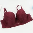 thumbnail image 4 of Ohufall Women's Plus Size Lace Bra Underwire Lifting Lightweight Bra Solid Color Push Up Underwear, 4 of 8