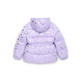thumbnail image 2 of Pink Platinum Girls Heart Foil Printed Hooded Puffer Jacket with Fleece Lining, Sizes 4-16, 2 of 3