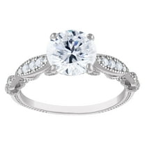 silver created moissanite 2.3 cttw engagement ring