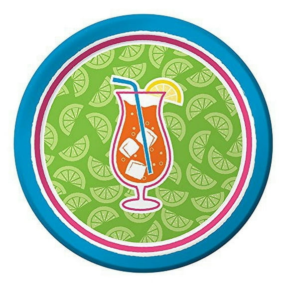 Cocktail Time 7" Dessert Plates, 8 Pk, Paper, Party