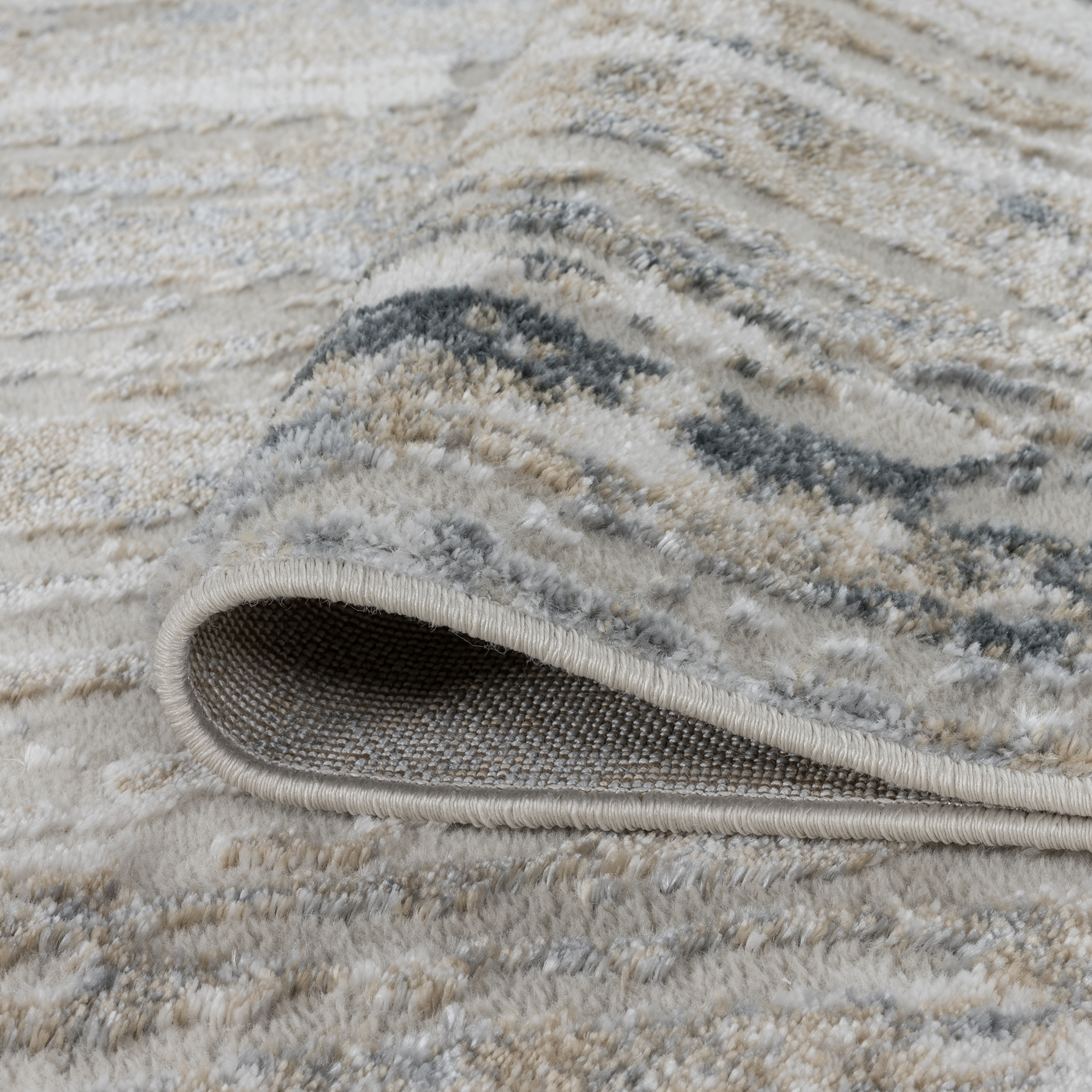 Contemporary 3x10 Area Rug (2'8'' x 9'10'') Abstract Beige Indoor Runner Easy to Clean