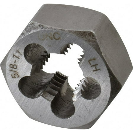 

Carbon Steel 1-1/4 Hex Rethreading Die 5/8-11 UNC LH Thread 5/8 Thick