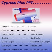 Cypress Plus Latex Exam Gloves Disposable, Powder-Free Medical Gloves - Ivory, Size Medium, 100 Count, 1 Box