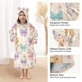 thumbnail image 4 of Wearable Blanket with Sleeves and Pocket Oversized Hooded Sweatshirt 3-14 YR Colorful Bow Pattern S, 4 of 7