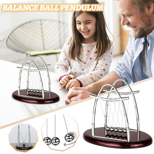 Newton's Cradle Kinetic Energy Science Toy - Desktop Physics Demonstrator for Home Office Decor & Kids Learning