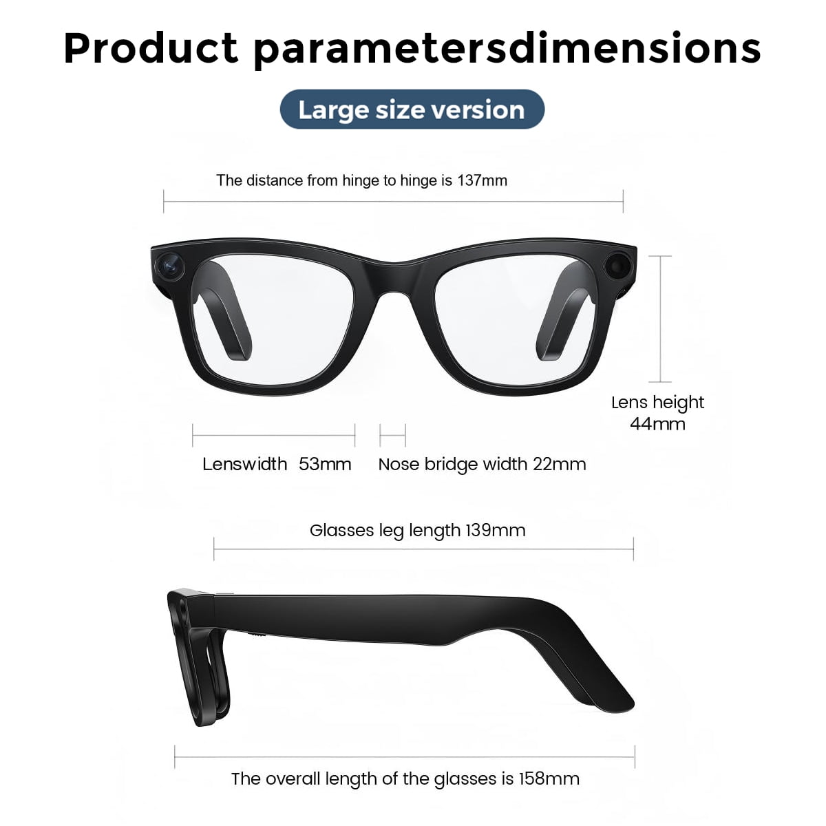 MIRO iVision6 AI Smart Glasses with ChatGPT Integration - Hands-Free Translation & Camera, 1080P Video Recording, 32GB Memory
