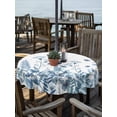 thumbnail image 2 of Outdoor Tablecloth with Umbrella Hole for Patio/Picnic/Party/Camping, Blue Spring Floral Waterproof Table Cloth Round Cover Washable, Watercolor Elegant Pastoral Flowers (Dia 60"), 2 of 8