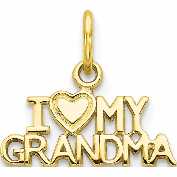 10K Yellow Gold I Love My Grandma Charm (13 X 16) Made In United States 10c428