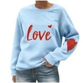 thumbnail image 2 of Valentine's Womens Sweatshirts LOVE Heart Graphic Printed Blouses Long Sleeve Round Neck Shirts Valentines Day Printed Sweaters Pullover Tops, 2 of 5