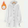 thumbnail image 4 of XFLWAM Women's Fuzzy Sherpa Fleece Jacket Long Sleeve Button Down Hooded Jackets Fall Winter Warm Coats Plush Outerwear, 4 of 9