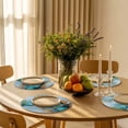 thumbnail image 3 of Round Placemats Abstract Green Teal Marble Style 15 inch Set of 4 Table Mats for Dining Table Modern Art Heat Resistant Non-Slip Kitchen & Home Decorative Place Mat Set, 3 of 8