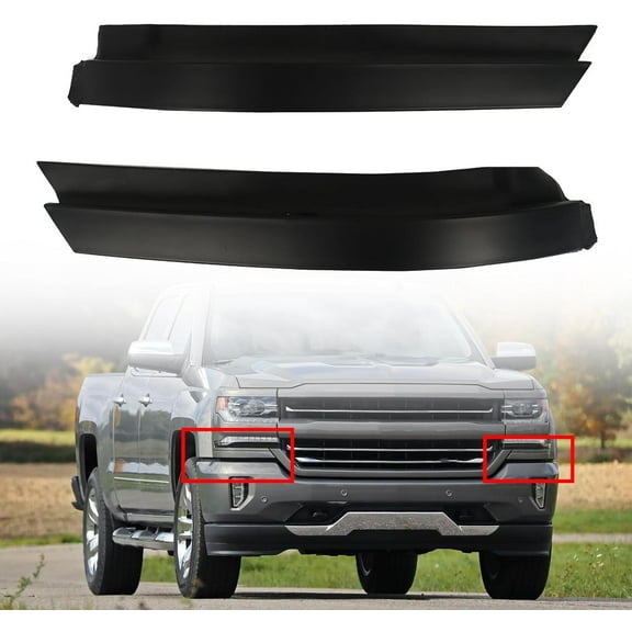 LABLT Black Front Bumper Filler Panel Left and Right Plastic Replacement for 2016-2018 Silverado 1500 84052264 84052265