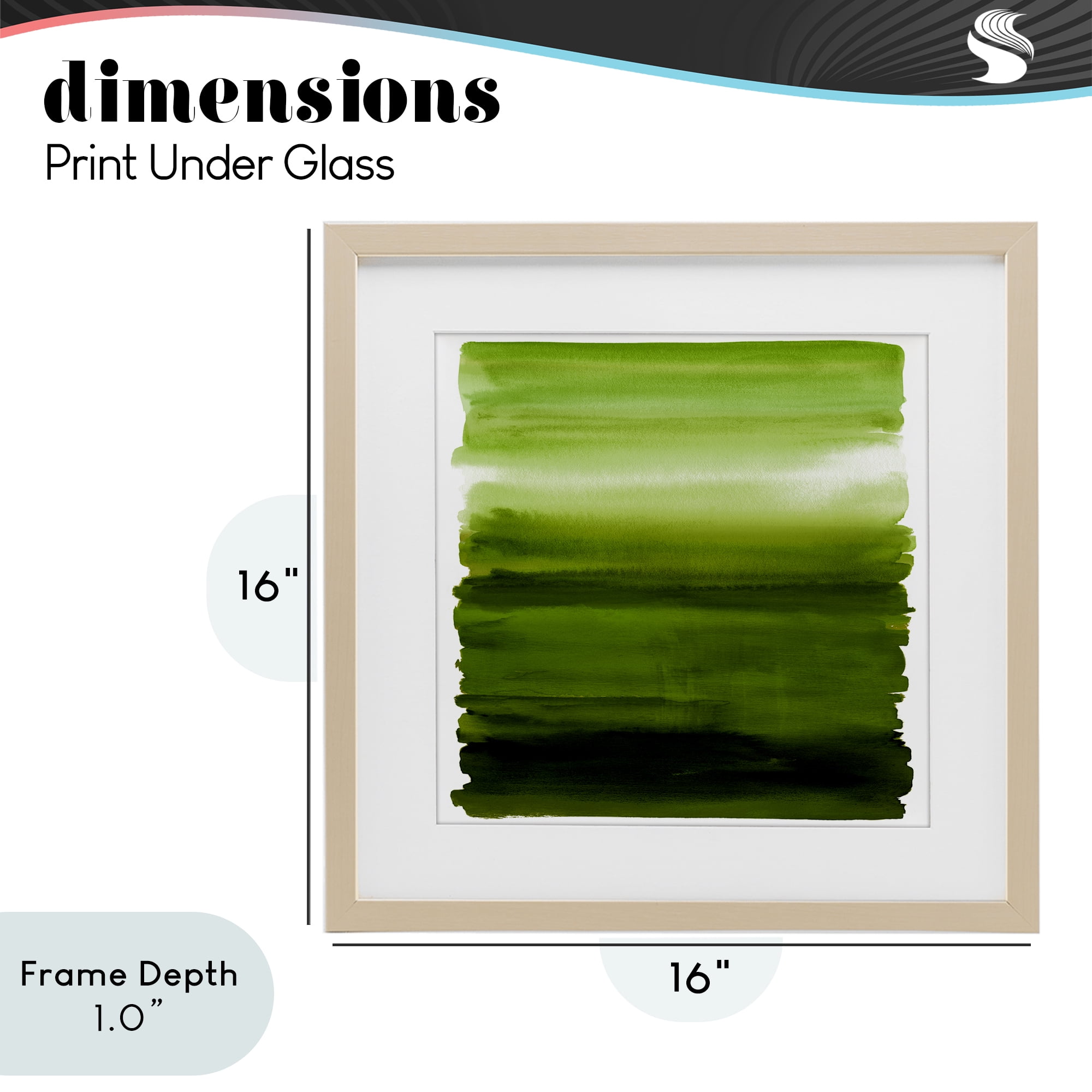 Stupell Industries Earthy Green Ombre Birch Framed Print Under Glass, design by Allie Corbin