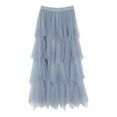 thumbnail image 2 of Fainosmny Gauze Tutu Tulle Skirt For Irregular Mesh Half Length Skirt Women Spring And Summer Multilayer Cake Skirt Poached Long Skirt Grey M, 2 of 5