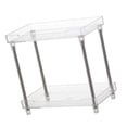 thumbnail image 4 of Organizador de maquillaje, estante de almacenamiento de cosméticos desmontable con bandeja de acrílico transparente para artículos de tocador, baño, dormitorio, 2 niveles, 4 of 12