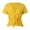 Yellow, variant on Women's Plus Size V Neck Short Sleeve Blouse Ruffle Hem Tie Front Crop Top Lightweight Summer Casual Tunic Shirt
