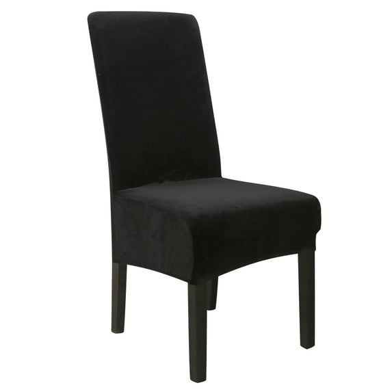 DYstyle Large Stretch Velvet Dining Chair Slipcover (Set of 4, Beige)