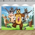 thumbnail image 5 of Fondo de fotografía para fiesta de cumpleaños de niña, diseño de oso de dibujos animados de Masha y el oso, para eventos, baby shower, decoración, pancarta, 5 of 5