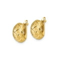 thumbnail image 3 of Gem & Harmony 14K Yellow Gold Brushed Diamond Cut Omega Earrings for Women, 3 of 5