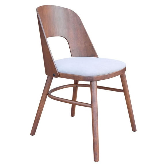 ZUO Iago Dining Chair (Set of 2) Light Gray & Walnut