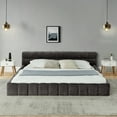 thumbnail image 4 of Harper & Bright Designs California King Size Upholstered Bed Frame with Headboard and Solid Frame, Modern Chenille Platform Bed for Bedroom, Dark Gray, 4 of 10