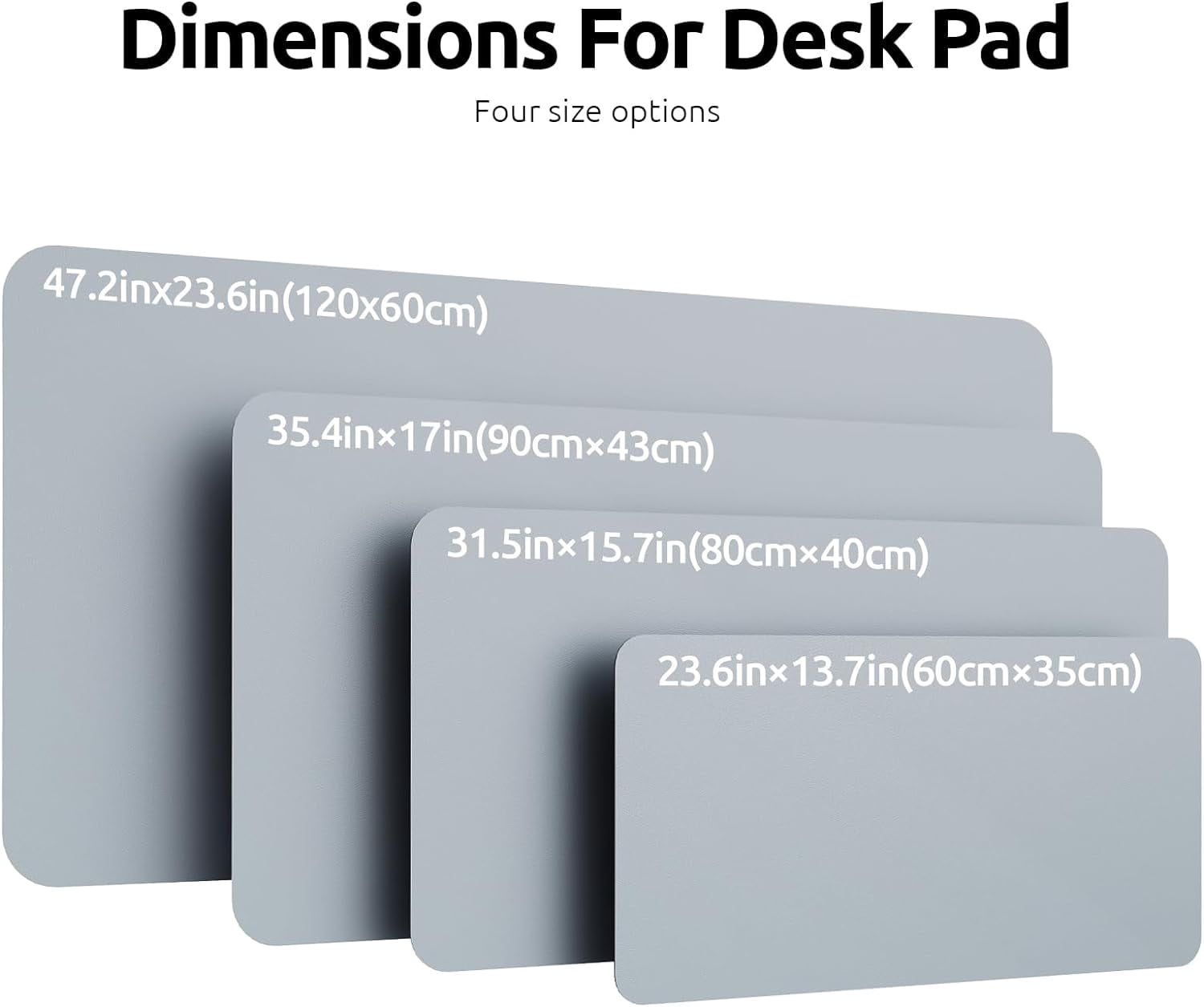 Leather Desk Pad Protector, Office Desk Mat, Large Mouse Pad, Non-Slip PU Leather Desk Blotter, Laptop Desk Pad, Waterproof Desk Writing Pad for Office and Home (Light Grey, 35.4" x 17")