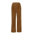 thumbnail image 5 of WTOBBY Women's Pinstripe Straight Leg Wide Pants, Loose Fit Casual Fashion Trousers for Winter Season Comfort and Everyday Style,Camel L, 5 of 7