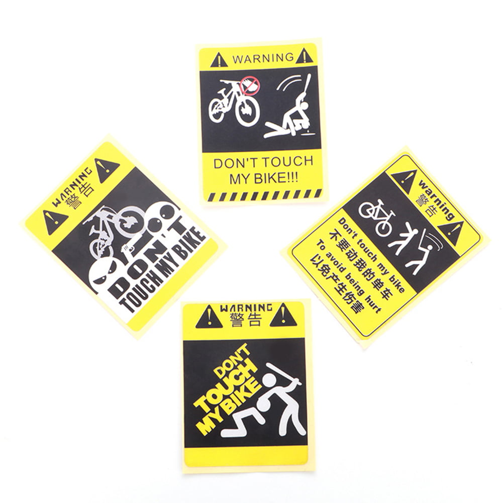 Details about   DONT TOUCH MY BIKE Bicycle Decorative Warning Sticker Waterproof Decal Yello.zh 