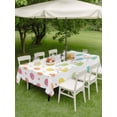 thumbnail image 4 of Outdoor Tablecloth with Umbrella Hole for Patio/Picnic/Party/Camping, Colorful Polka Dot Waterproof Table Cloth Rectangle Table Cover Washable, Cartoon Watercolor Geometric (60"x 120"), 4 of 8