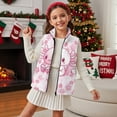 thumbnail image 3 of Binienty Cherry Blossom Axolotl Outwear Vest 3T Girls Warm Fuzzy Fluffy Fleece Jacket Big Kids Cute Thick Vest Comfy Trendy Toddler Winter Clothing​, 3 of 7