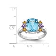 thumbnail image 4 of Topaze Bleue 3.70 Carats (ctw), Bague Améthyste et Citrine en Argent Sterling, 4 of 4