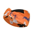 thumbnail image 2 of LTTVQM Multicolor Halloween Print Wide Bandana Head Wrap Knotted Elastic Sports Sweatband Ghost Pumpkin Hair Band, 2 of 5