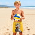 thumbnail image 5 of Boys Swim Shorts Kids Quick Dry Cartoon Graphic Yellow Beach Trunks with Drawstring Knee Length 4T-12,Size 7 T, 5 of 9