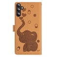 thumbnail image 3 of For Samsung Galaxy S23 FE 5G 6.4" Cartoon Elephant Embossed Strong Magnetic Attachment/Closure, Card Slots/Pocket, With Hand Strap，PU Leather Flip Wallet Case ﻿,Yellow,For Galaxy S23 FE 5G, 3 of 11